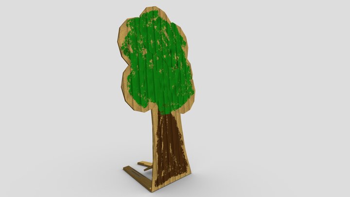 Cardboard Cutout Tree 3D Model