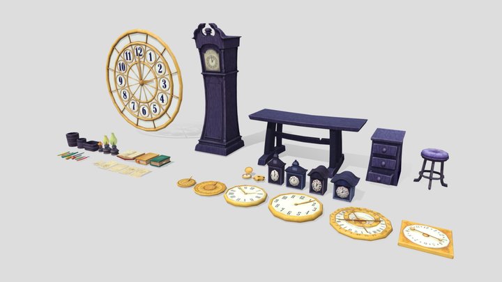 Artisan's Desk Props - Astral Clockmaker 3D Model