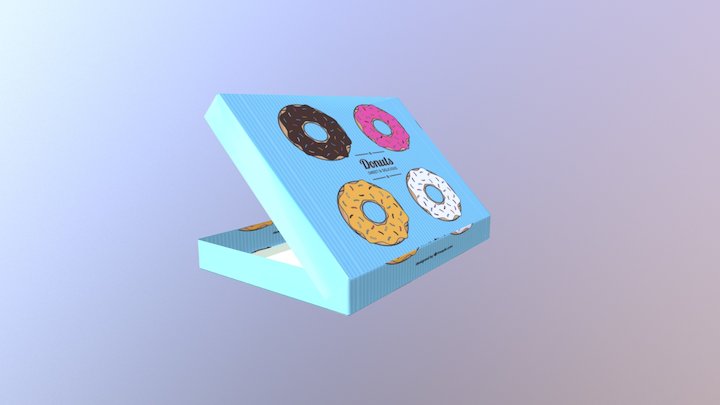 Donuts Box 3D Model