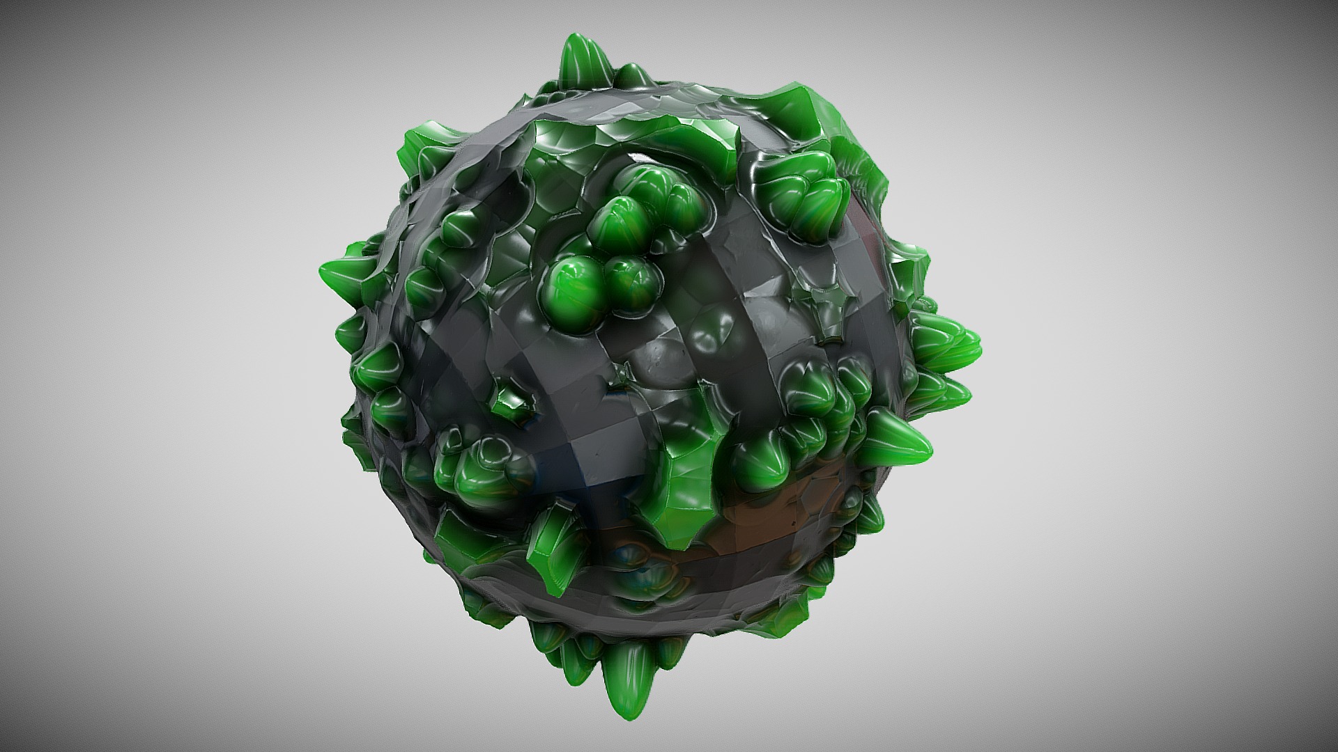 3D model Alien Rock 6 with facets - This is a 3D model of the Alien Rock 6 with facets. The 3D model is about a green and white toy.