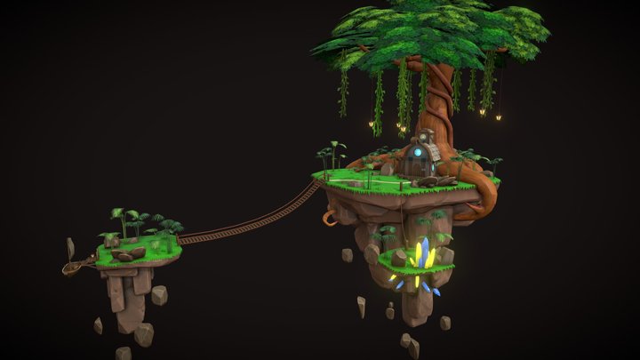 Floating Islands of the West (Dwarves Haven) 3D Model