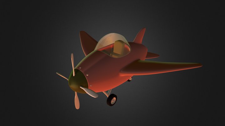 Little Pink Aeroplane 3D Model
