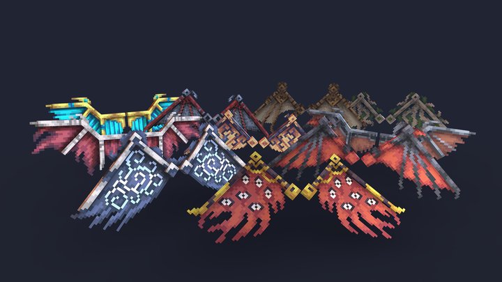 Minecraft - Elytra Wings 3D Model