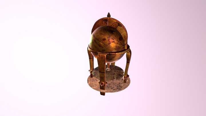 Globe kayu 3D Model