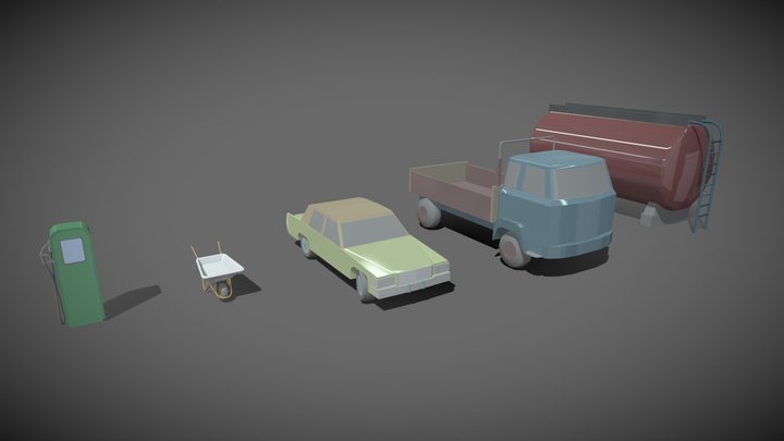 XYZ Draft Punk 3: 5 Models Color Draft 3D Model