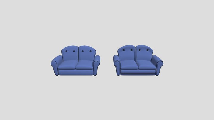Modelado de Sofá (High Poly a Low Poly) – Free 3D Model STL