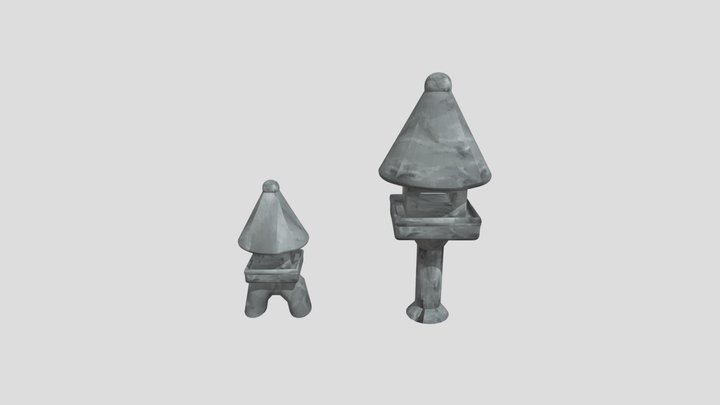 Stone Lanterns 3D Model
