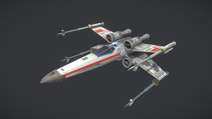 Stylized X- Wing 3D Model