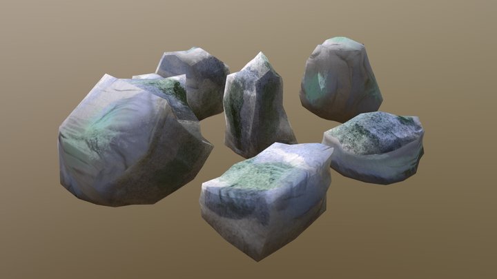 Low Poly Rocks 3D Model