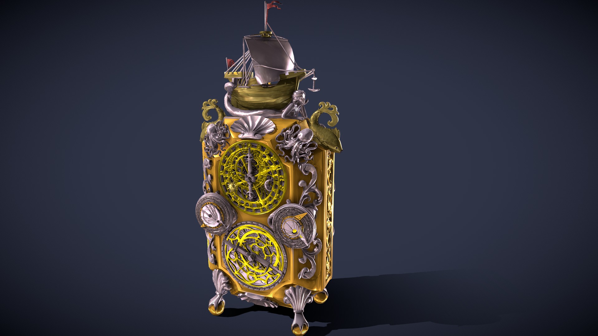 ELIZABETHAN NAVIGATIONAL CLOCK COMPENDIUM Download Free 3D model by