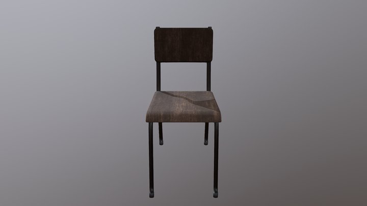 Lowpoly classroom chair 3D Model