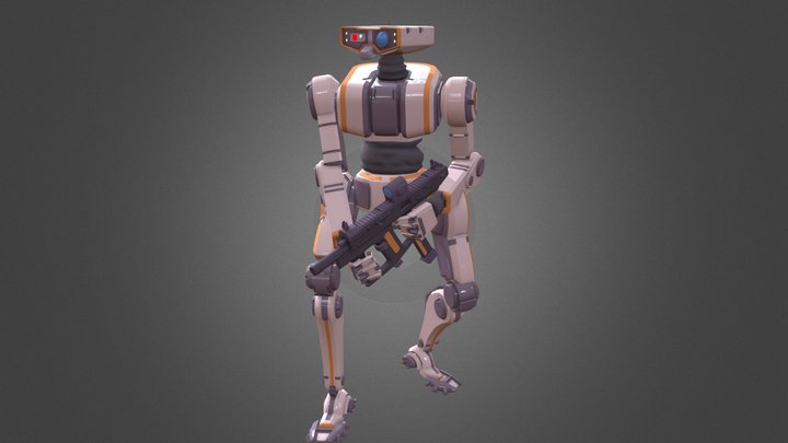 Robot With Gun 3D Model