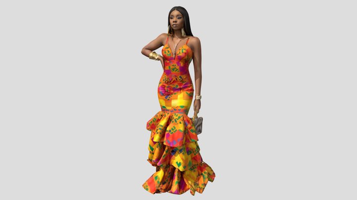 Ghana – Kente Cloth - wedding dress – Gratis 3D-model STL