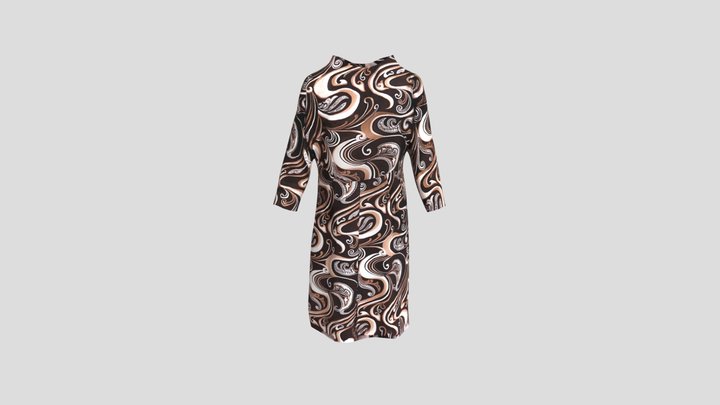 1960's Patterned Dress 3D Model