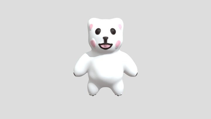 White Bear Plush 3D Model