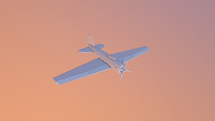 Low Poly Douglas A-1H Skyraider (Wip) 3D Model