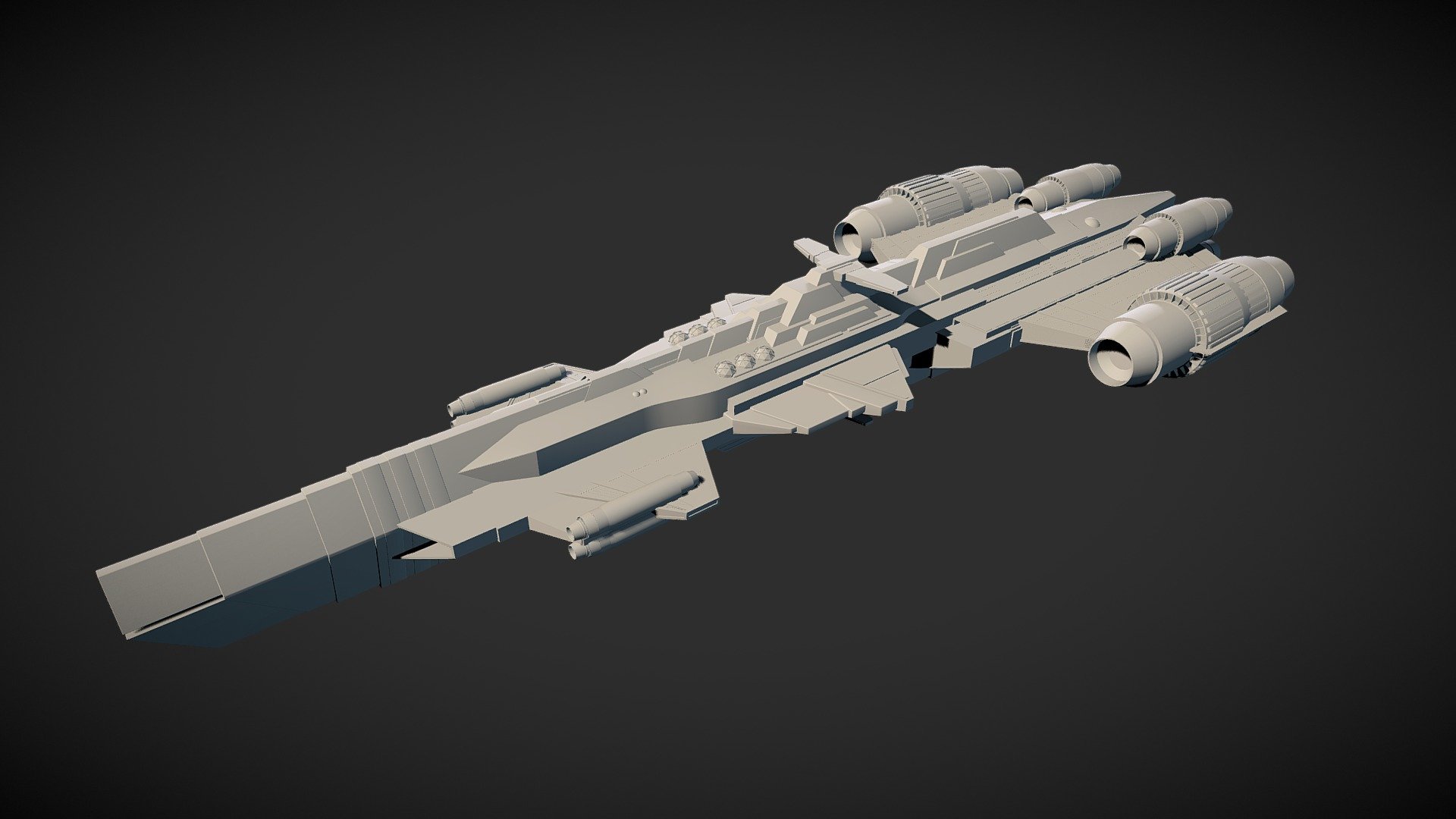 Space Warship - 3D model by zaraxxis [645f8c4] - Sketchfab