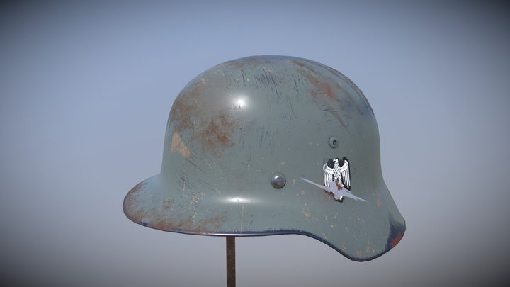 Used M42 Helmet (Stahlhelm) 3D Model