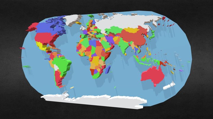 World Map 3D Model
