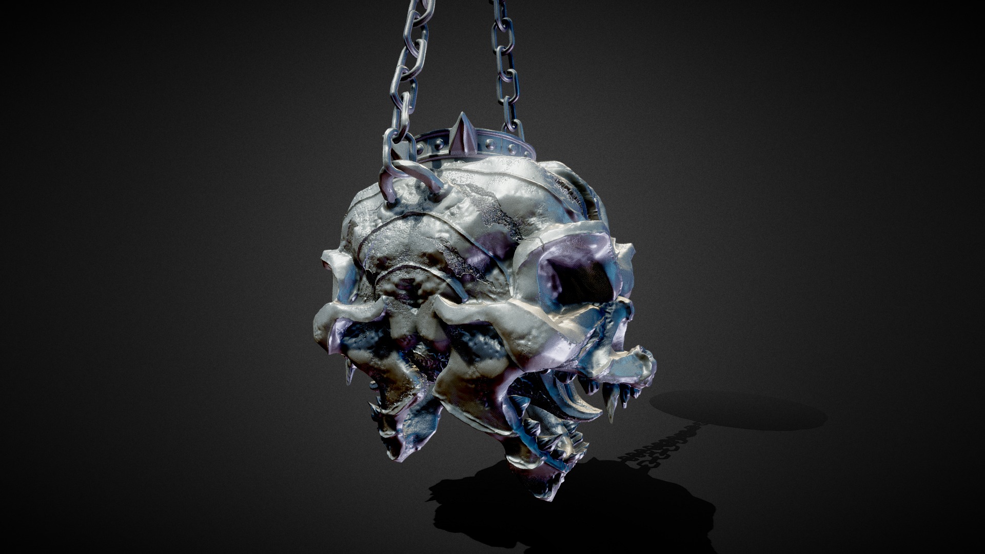 3D model 3D Skull Hanging Chandelier – High Poly - This is a 3D model of the 3D Skull Hanging Chandelier - High Poly. The 3D model is about a crystal pendant with a skull.