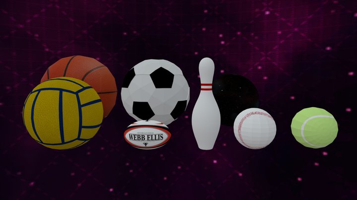 Set of Balls and Pin Object FREE Low Poly