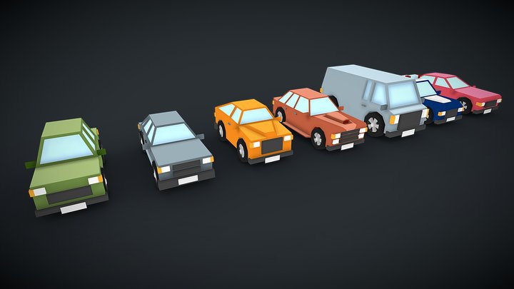 Low Poly Car Pack 01 3D Model