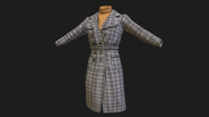Coat And Turtleneck 3D Model