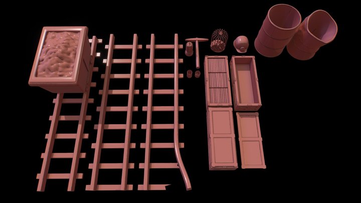 Abandoned Mine Asset Pack 3D Model