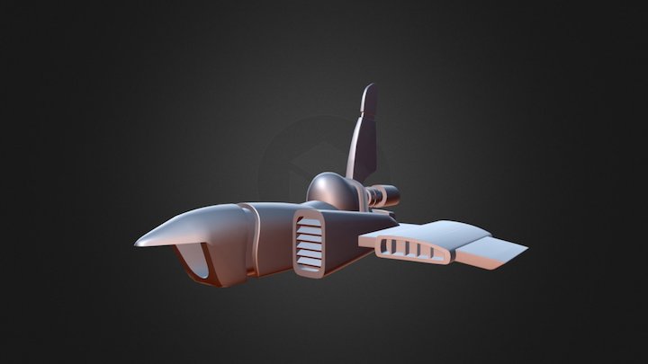Cartoon Space Ship 3D Model