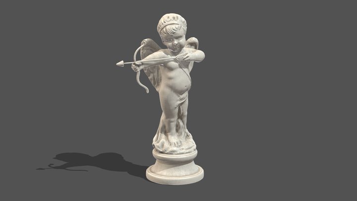 Cupid Statue Low Poly Realistic PBR 3D Model