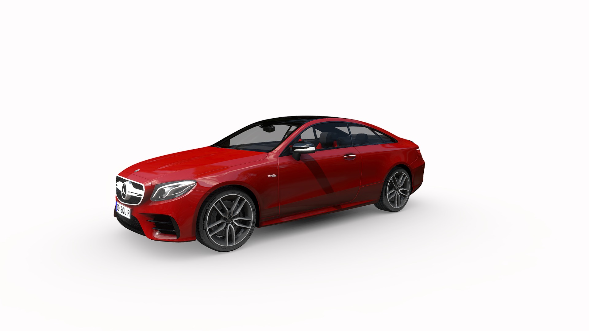 3D model Mercedes- Benz E53 AMG Coupe 2019 - This is a 3D model of the Mercedes- Benz E53 AMG Coupe 2019. The 3D model is about a red car with a white background.