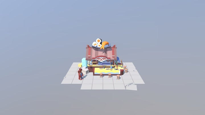 Ramen Stall - Draft 3D Model