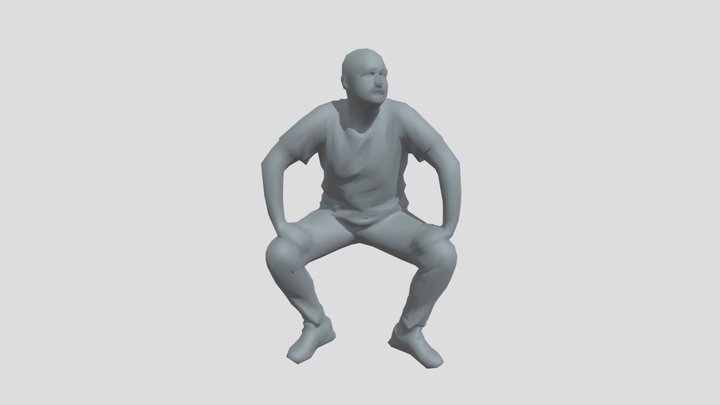 Lowpoly Male Sitting – Free 3D Model STL