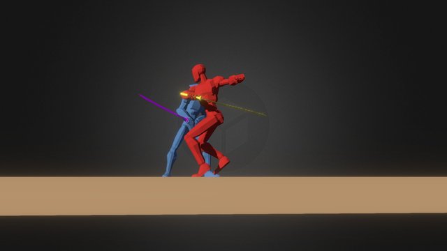 Samurai Fighting 3D Model