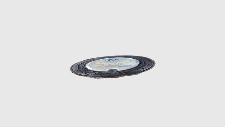 a manhole cover with Cinamoroll 3D Model