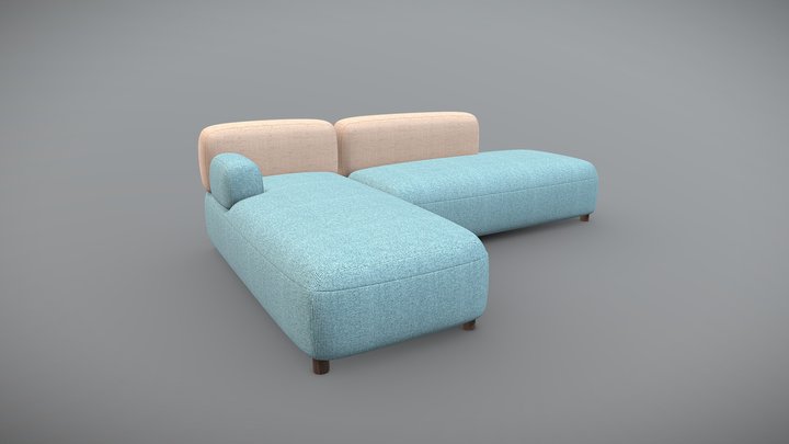 Chubby Modern Sofa - S005 3D Model