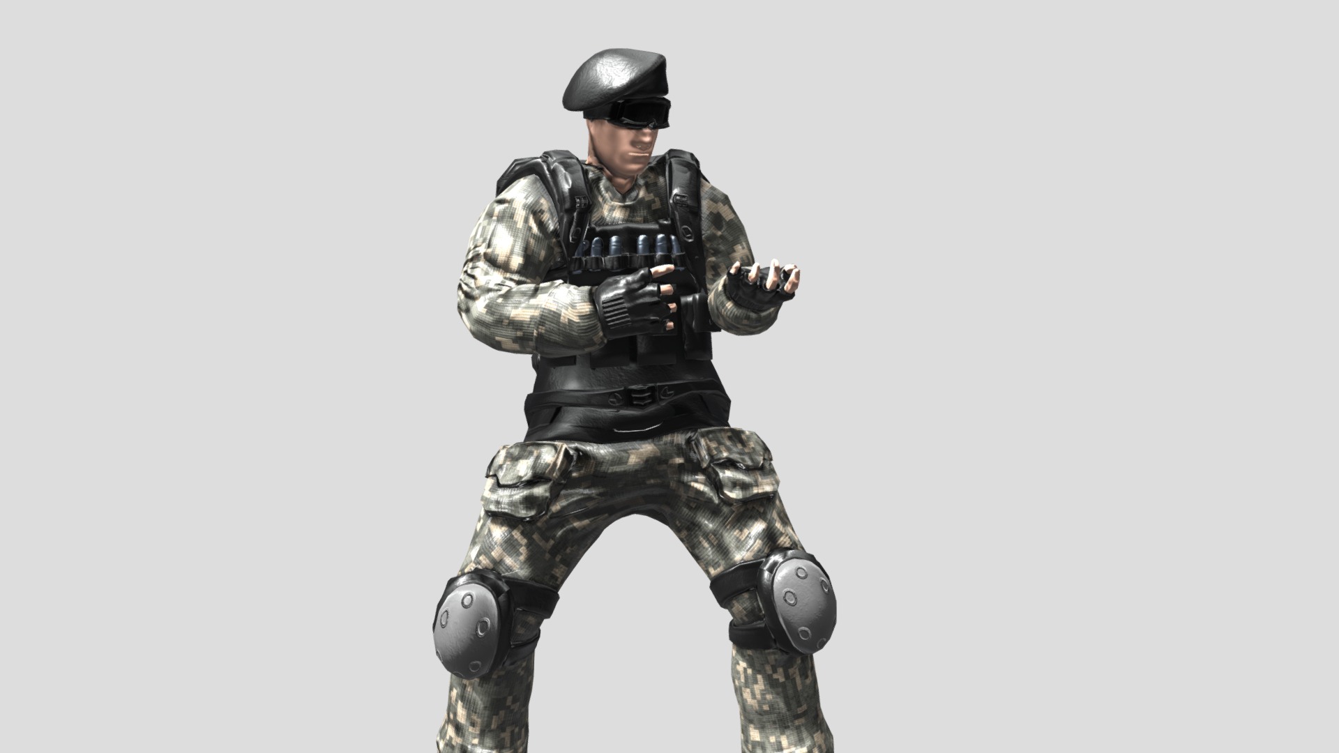 3D model Army soldier backpack animation - This is a 3D model of the Army soldier backpack animation. The 3D model is about a man in a garment.