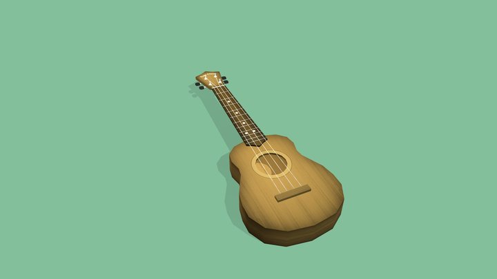 Ukelele Low Poly 3D Model