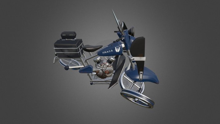 Retro-futuristic hovercycle 3D Model