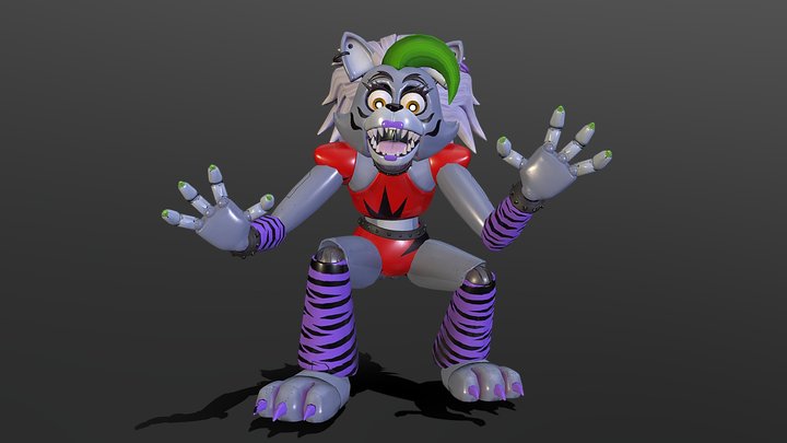 Roxanne_wolf with all of her animations 3D Model