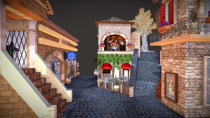 Assisi City Scene 3D Model