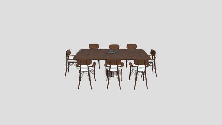 Modern Dining Table 3D Model
