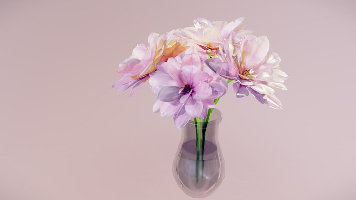 Magnolia in a vase 3D Model
