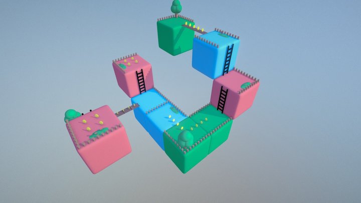 Platformer Level 3D Model