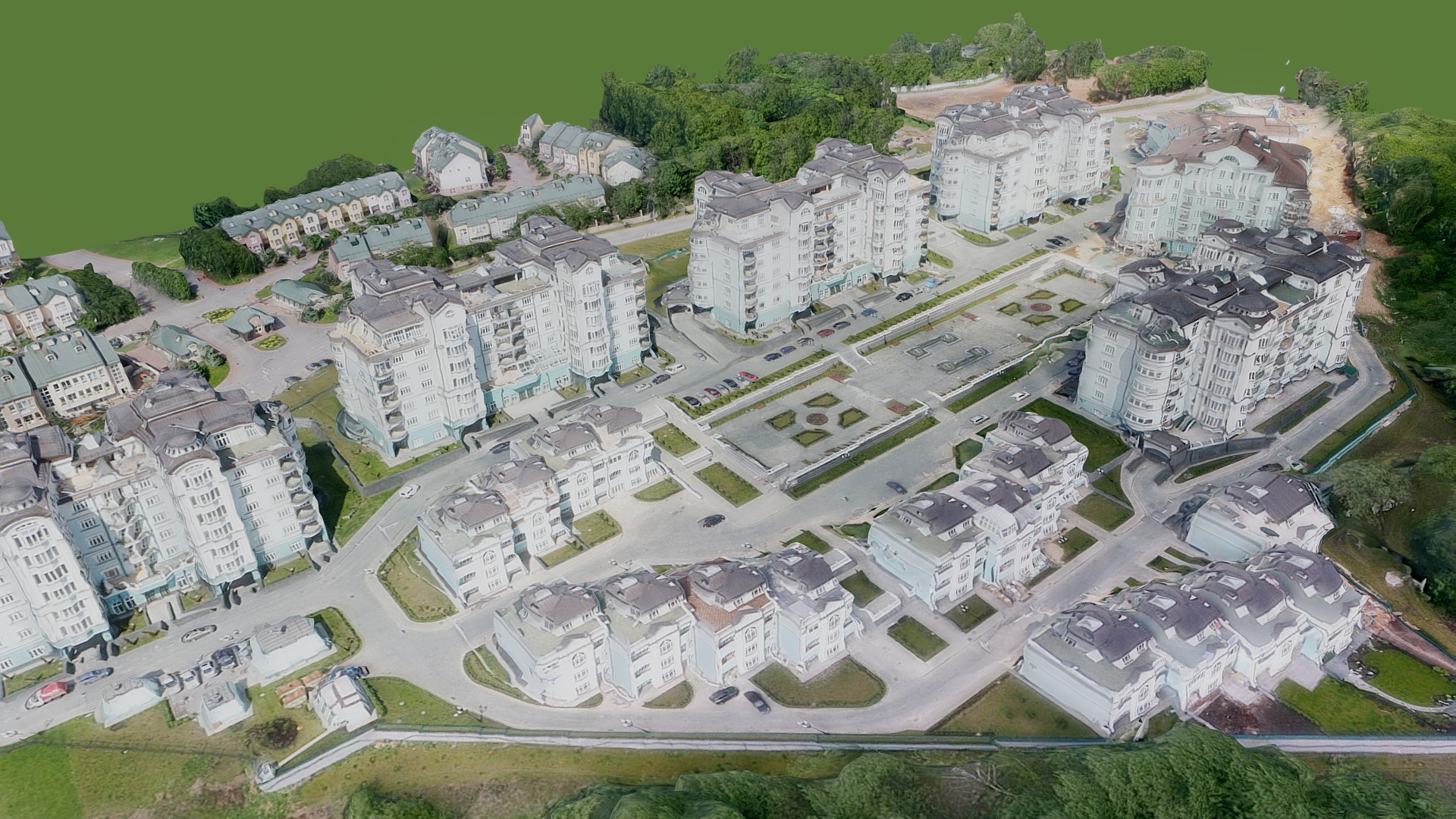 3D model HOUSES POKROVSKOE STRESHNEVO - This is a 3D model of the HOUSES POKROVSKOE STRESHNEVO. The 3D model is about a large white building.