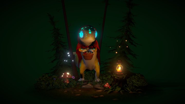 Leopard Gecko Riding Hood 3D Model
