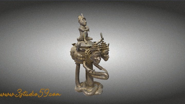 Recipiente ritual Yoruba 3D Model