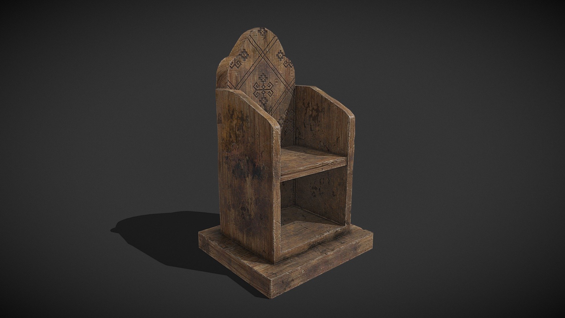 Rustic_Medieval_Wooden_Bedside_Book_Shelf - Download Free 3D model by ...