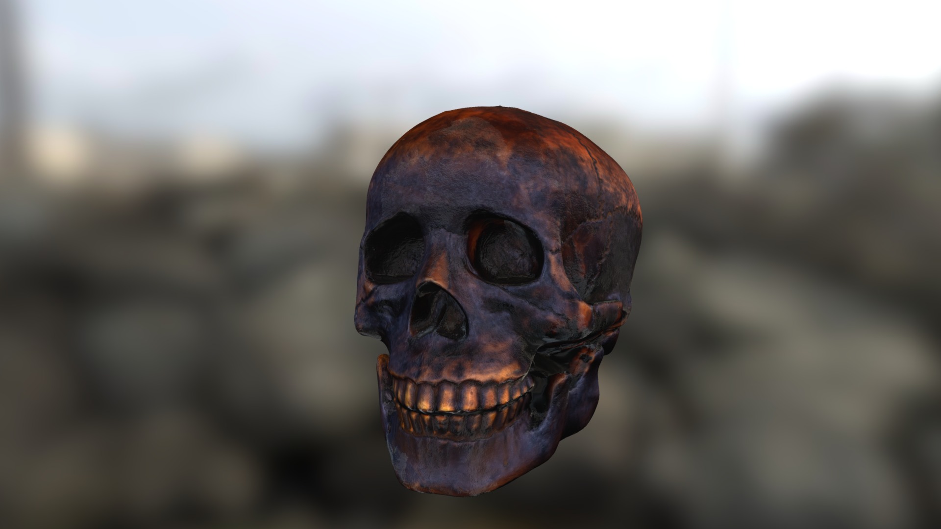 3D model Skull - This is a 3D model of the Skull. The 3D model is about a skull with a human face.