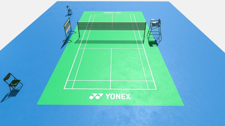 Badminton Court 3D Model